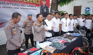 Polrestabes Surabaya Berhasil Ungkap Curanmor, 5 Tersangka Diamankan