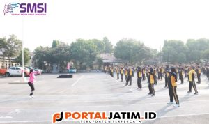 Senam Pagi Rutin, Upaya Polres Kediri Tingkatkan Stamina dan Sinergitas Antar Anggota