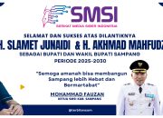 Pasangan H. Slamet Junaidi – Ra Mahfud Dilantik SMSI Sampang Ucapkan Selamat