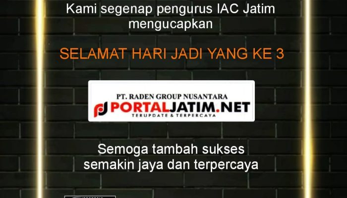 IAC Jatim Ucapkan Selamat HUT Media Portal Jatim ke 3