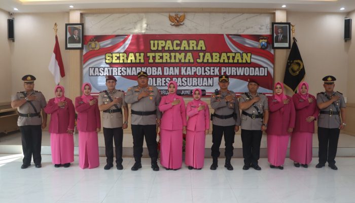 Pimpin Sertijab, Kapolres Pasuruan Tekankan pejabat baru Wilayahnya Aman Dari Gangster Dan Narkoba