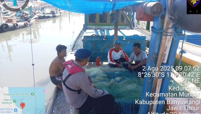 Cegah Pelanggaran Hukum Dikawasan Perairan Ini Yang Dilakukan Personel Polairud Polresta Banyuwangi
