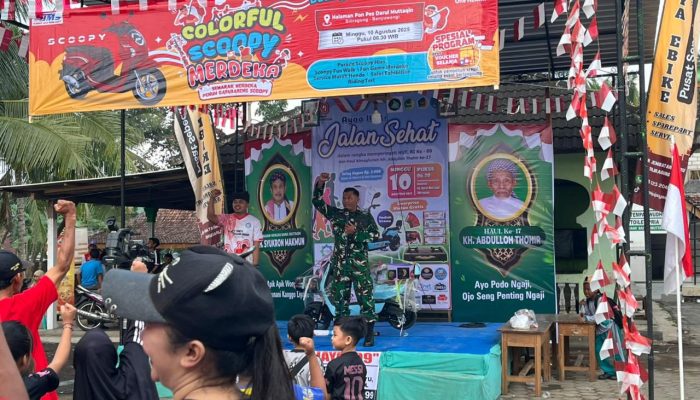 Satgas TMMD Semarakkan Jalan Sehat di Ponpes Darul Muttaqin