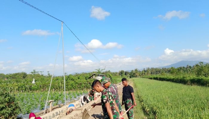 TMMD 125 Banyuwangi: Prajurit dan Rakyat Bersatu Kejar Target Pengairan Sawah