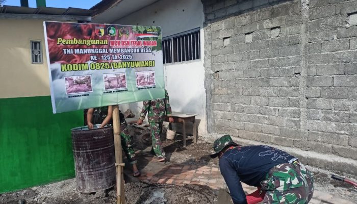 Satgas TMMD Selesaikan Pengecatan MCK di Dusun Tegalwagah