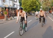 Semarakkan HUT Lalu Lintas Bhayangkara, Satlantas Mojokerto Kota Gowes Bareng Komunitas Minitrek