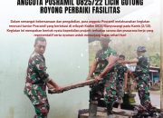 Renovasi Kantor Posramil Berjalan Lancar, Anggota Posramil 0825/22 Licin Gotong Royong Perbaiki Fasilitas