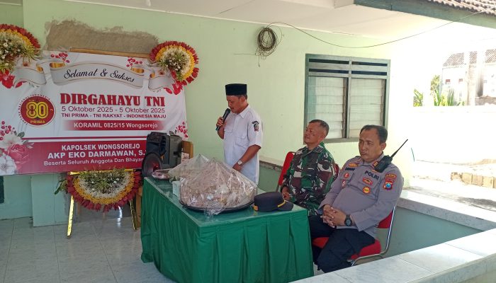 Koramil 0825/15 Wongsorejo Gelar Tasyakuran HUT TNI ke-80