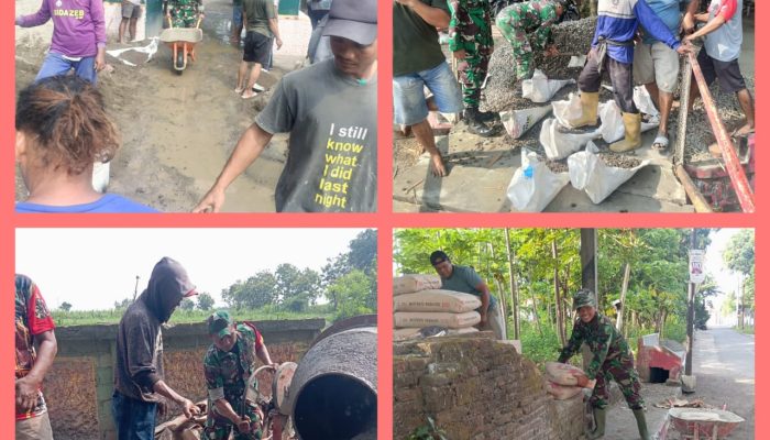 Masyarakat dan Karang Lingkungan Centong Bersama Koramil 0809/02 Guyub Rukun