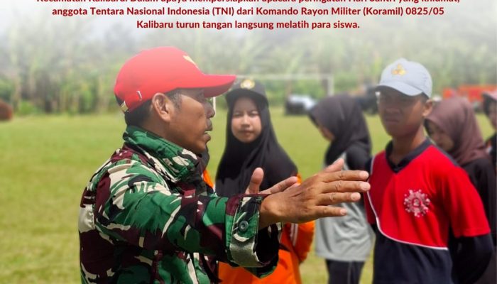 Disiplin Militer Padukan Semangat Religius: Siswa SMA NU Digembleng Koramil 0825/05 Kalibaru untuk Upacara Hari Santri