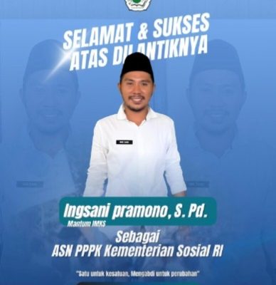 Ketua Paguyuban Pemuda Kangean Adi Jaya, Apresiasi Pelantikan Ingsani Pramono, S.Pd sebagai ASN PPPK Kementerian Sosial 